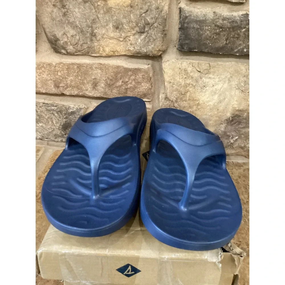 Sperry Top-Sider Flow Sandal Navy Blue Mens 7 Flip Flop New 14186024